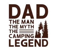 dad The Man The Myth The Camping Legend Camp Lover Camping Trip Camping Family Camper Lettering Stickers 67.2x73.4cm Wall beautification Coffee
