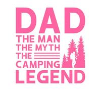 dad The Man The Myth The Camping Legend Camp Lover Camping Trip Camping Family Camper Wall Vinyl Sticker Decor 54.6x59.7cm Removable Without Leaving Glue Pink