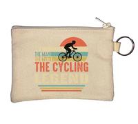 Dad The Man The Myth The Cycling Legend Bicycle Graphic Key Chain Coin Purse Beige