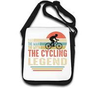 Dad The Man The Myth The Cycling Legend Bicycle Graphic Shoulder Bag White