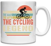 Dad The Man The Myth The Cycling Legend Bicycle Graphic White Ceramic Mug White