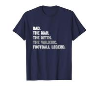 Dad, The Walking Football Man, Myth Legend Vintage Style T-Shirt, Men, Navy Blue, Small