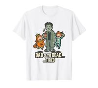 Dad.Tired Tired Zombie Pumpkin Dead Child Skeleton Halloween Value Graphic T-Shirt, Men, White, XL