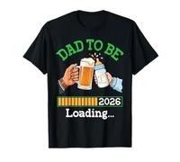 Dad to Be 2026 Loading Funny Beer Mug with Baby Bottle Papa T-Shirt