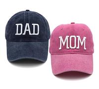Dad to Be Hat, Mom and Dad Hats, Gifts From Daughter for Father's Day Christmas Xmas, Papa Couples Parents, Dad-Mom-Pink, 7-7 5/8