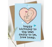 Dad-to-Be Love Bump - Funny Daddy Birthday Card from Son or Daughter, 1st Time Dad, Dad to Be Birthday Gift, New Daddy Birthday Card (Blue: Expecting a Boy)