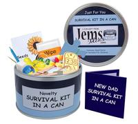 Dad To Be Survival Kit in a Can - Funny Novelty Gift for New Dads - Humorous Daddy To Be Gift Set for Men - Unique Father-to-Be Present Packed with Fun for Baby Arrival Blue/Navy