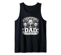 Dad Two Trophy Hands Fun Family Twins Humor Design Tank Top
