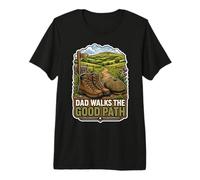 Dad Walks the Good Path Father's Day Premium T-Shirt