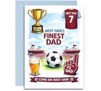 Dad West Ham Birthday Card or Fathers Day Card for Him - A5 Card with Blue Envelope