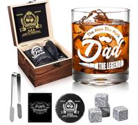 Dad Whiskey Glass 354ml, veecom Old Fashioned Whisky Glasses Gifts for Dad Birthday, Rum Glass Dad Gifts from Daughter for Fathers Day, Daddy Birthday Gifts in Wooden Box