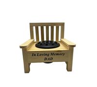 Dad Wooden Memorial Bench with Flower Insert Pot Graveside Crematorium Plaque Garden