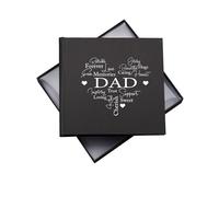 Dad Word Heart Memories Photo Album, Holds 50 6x4 inch Photos, 18.5x19.5cm, Black
