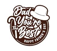 dad You are The Best Happy Fathers Day Design Logo Lettering Stickers 54.6x56.4cm Car Body Decoration Coffee