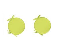 DADA Chair Seat Pads Plain Round Tie-On Non Slip Dinging Chair Pad Kitchen Dining,Pack of 2(38cm) (yellow)
