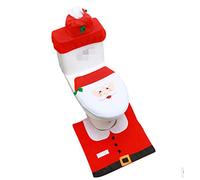 DADA Christmas Santa Toilet Seat Cover and Rug Set for Bathroom Christmas Xmas Decoration