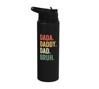 Dada Daddy Dad Bruh Father's Day Dad Life Funny Stainless Steel Insulated Water Bottle
