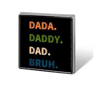 Dada Daddy Dad Bruh Funny Lapel Pins Square Brooch Tie Suit Dress Accessories for Men Women Wedding Birthday