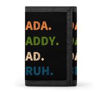 Dada Daddy Dad Bruh Funny Trifold Wallet RFID Blocking Front Pocket Wallets with ID Window Gifts for Men Women