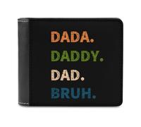 Dada Daddy Dad Bruh Men's Wallet Bifold RFID Blocking Wallet Slim Billfold Pocket with Card Holders for Women