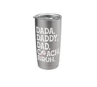 Dada Daddy Dad Coach Bruh Baseball Stainless Steel Insulated Tumbler