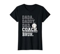 Dada Daddy Dad Coach Bruh Baseball T-Shirt Value Graphic T-Shirt, Women, Black, M