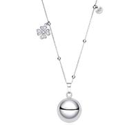 Dada Gioielli - Lucky Charm Angel Calling Bell Necklace - Mum to Be Announcement 2025 with Sparkling Lucky Clover, Pregnant Woman Gift