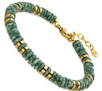 Dada Gioielli - Man's Bracelet Natural Hard Stones, Choose the Stone that Represents You - Birthday Gift Idea for Him, Steel and Hematite - Adjustable, Verde Kiwi