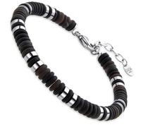 Dada Gioielli - Man's Bracelet Natural Hard Stones, Choose the Stone that Represents You - Birthday Gift Idea for Him, Steel and Hematite - Adjustable, Black Agate