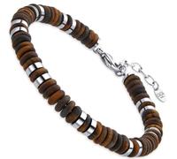 Dada Gioielli - Man's Bracelet Natural Hard Stones, Choose the Stone that Represents You - Birthday Gift Idea for Him, Steel and Hematite - Adjustable, Occhio di Tigre