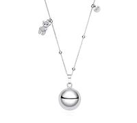Dada Gioielli - Necklace Call Angels Pregnancy Teddy Bear Zircon Rosary Chain Hypoallergenic Steel Adjustable 90+10+10cm