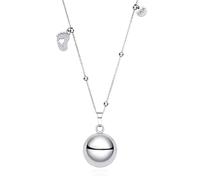 Dada Gioielli - Necklace Mum to Be - Pregnancy Angel Call, Bell Calling Angels, Women's Rosary Style Stainless Steel Chain with CZ, 31 to 39 inch adjustable