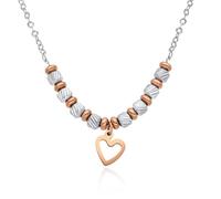 Dada Gioielli - Women's Necklace with Rose, Four-Leaf Clover, Star & Heart Charms - Diamond-Cut Chain 42.5+3 cm - Elegant Gift Idea for Her. A refined and sophisticated piece of jewelry (Heart)