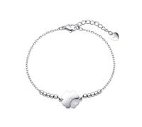 Dada Gioielli - Women's Stainless Steel Bracelet with Lucky Clover, Valentine's Day Gift - to set with 4 Leaf Clover Necklace