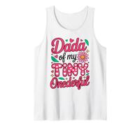 Dada of My Tiny Onederful First Birthday Daisy Tank Top