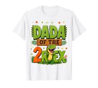 Dada of The 2 Rex Dinosaur 2nd Birthday Family Matching Value Graphic T-Shirt, Men, White, M