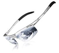 DADA-PRO Polarised Sunglasses Men Running Wrap Around Golf Driving Sports Cycling Sun Glasses UK - UV Protection Designer Shades Glassesfor Fishing Hiking (Silver)