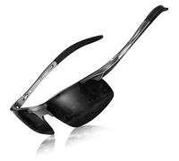 DADA-PRO Polarised Sunglasses Men Running Wrap Around Golf Driving Sports Cycling Sun Glasses UK - UV Protection Designer Shades Glassesfor Fishing Hiking (Gun/Non Mirrored Lens)