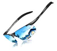 DADA-PRO Polarised Sunglasses Men Running Wrap Around Golf Driving Sports Cycling Sun Glasses UK - UV Protection Designer Shades Glassesfor Fishing Hiking (Blue New)