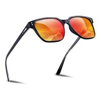 DADA-PRO Polarised-Sunglasses-Men-Women-Retro-Mens-Sunglasses-UV-Protection-Black-Designer-Sun-Glasses-for-Driving-Fishing-Classic-Ultralight-Mirrored-Shades (Red)