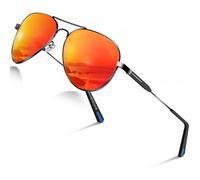 DADA-PRO Sunglasses Mens Polarised Sunglasses Womens Pilot Sun Glasses Black Designer UV Protection Mirrored Reflective Dark Shades Glassesfor Driving Hiking Running (Red)