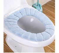 DADA Toilet Seat Cover Set,Bathroom Toilet Seat Pad Soft Coral Fleece,Washable Toilet Seat Cushion for Bathroom,2 Pcs/set (blue)