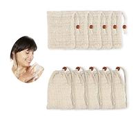 Dadabig 10 PCS Sisal Soap Bag, Organic Soap Bag Natural Fiber Soap Bags with Drawstring Rope for Bath Shower Exfoliation and Massage