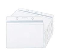 Dadabig 100 PCS Badge Holder, Horizontal Name Tag Clear Waterproof ID Card Holders for Multiple Cards