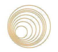 Dadabig 16 PCS Metal Rings for Craft , 8 Sizes Hoops Floral Macrame Hoops Rings for DIY Crafting Dream Catchers, 5/8/10/12/14/15/16/19cm Gold