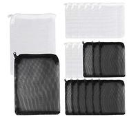 Dadabig 20Pcs Aquarium Filter Bags, Media Mesh Filter Bags Reusable Net Fish Tank Filter Bag with Zipper for Activated Carbon and Ammonia Remover, White and Black