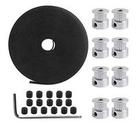 Dadabig 26 PCS 3D Printer Timing Belt Kit, GT2 20 Teeth Timing Pulley Wheel 5mm + 5M GT2 Timing Belt 6mm Width with Allen Wrench for 3D Printer