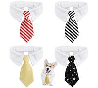 Dadabig 4 PCS Adjustable Pets Dog Cat Bow Tie Costume Formal Dog Collar Puppy Grooming Accessories