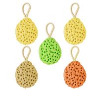 Dadabig 5 PCS Hydrophilic Sponge Bath, Bath Sponges Loofahs Exfoliating Scrubber Balls Natural Sea Sponge for Baby Adult Bathroom Supplies, 4 Colors, 9.5 * 8.5 * 3.5cm