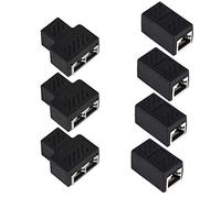 Dadabig 7 PCS Ethernet Splitter, RJ45 Splitter Connectors Adapter 1 to 2 Ethernet Coupler HUB Interface Modular Plug Connect for CAT 5/CAT 6